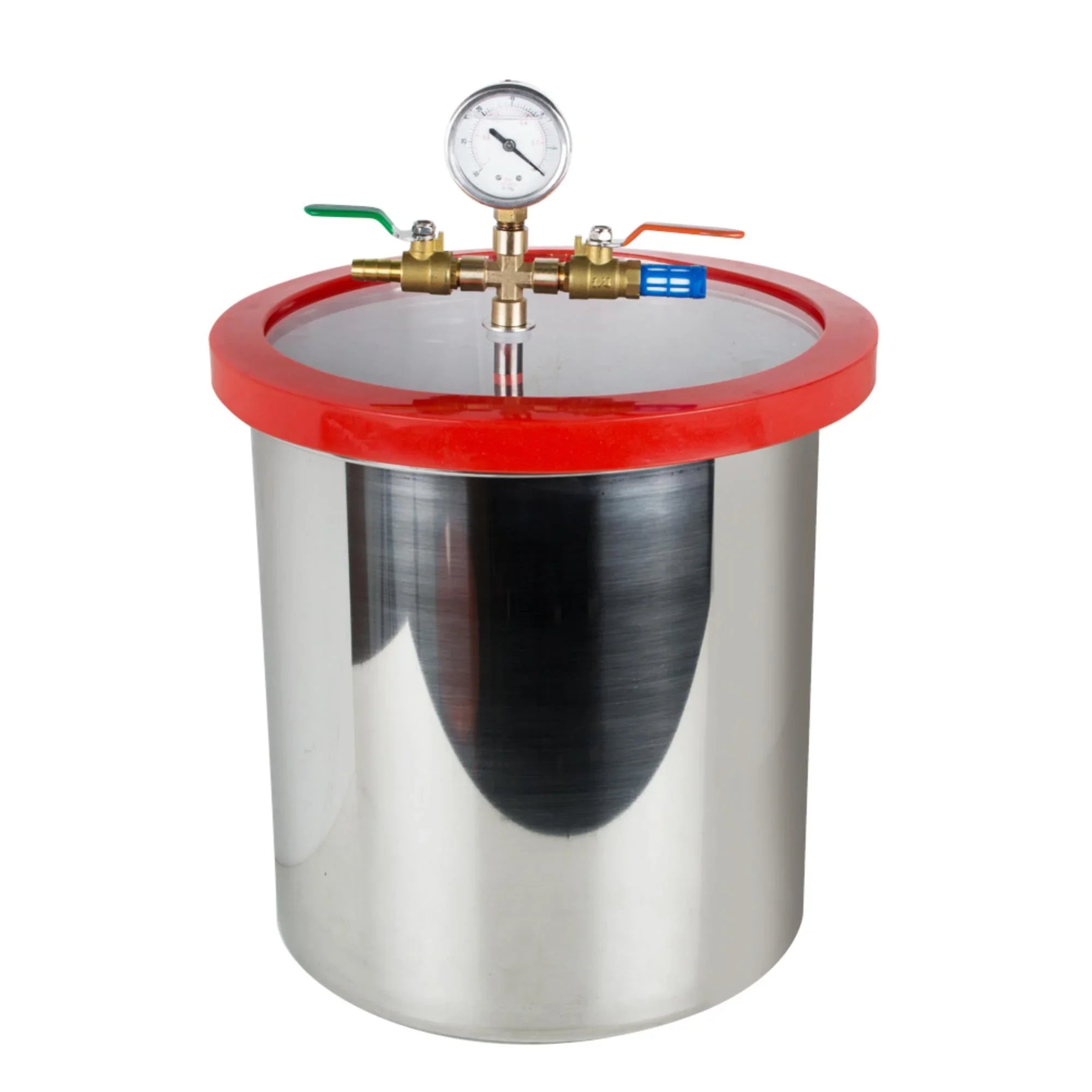 Efficiently Eliminate Air Bubbles with our Stainless Steel Silicone Machine & Powerful 3CFM Vacuum Pump - Ultimate 5 Gallon Vacuum Degassing Chamber Kit