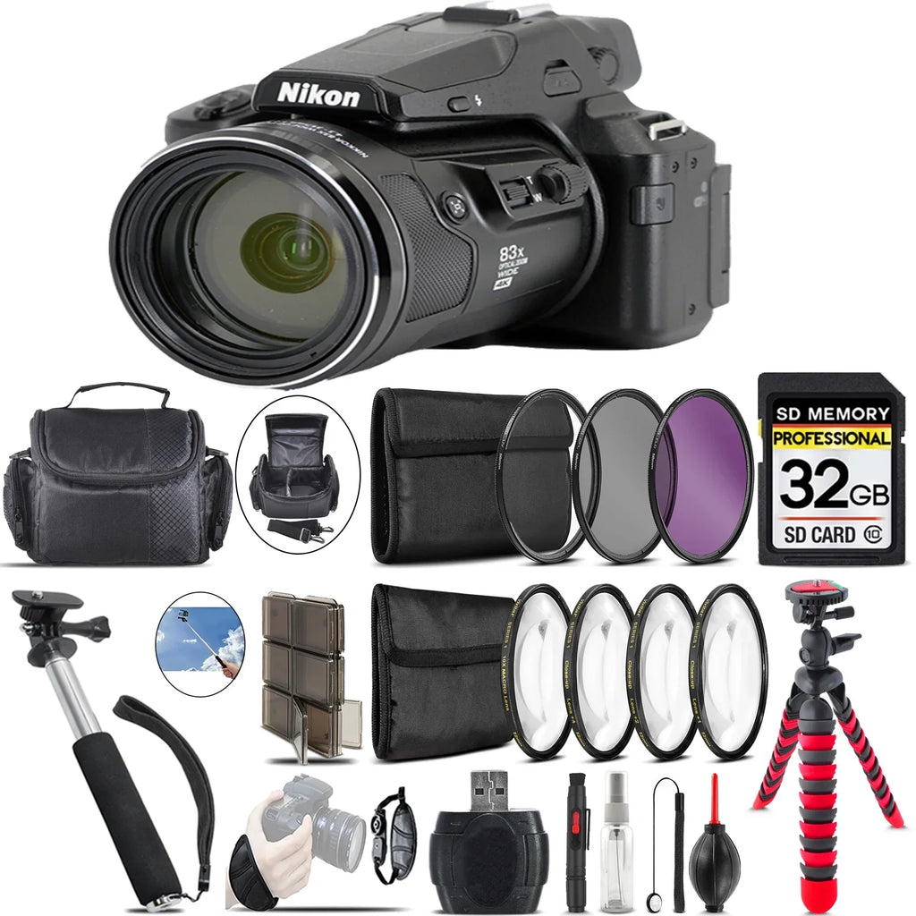 COOLPIX P950 Digital Camera + Spider Tripod + Case - 32GB Bundle