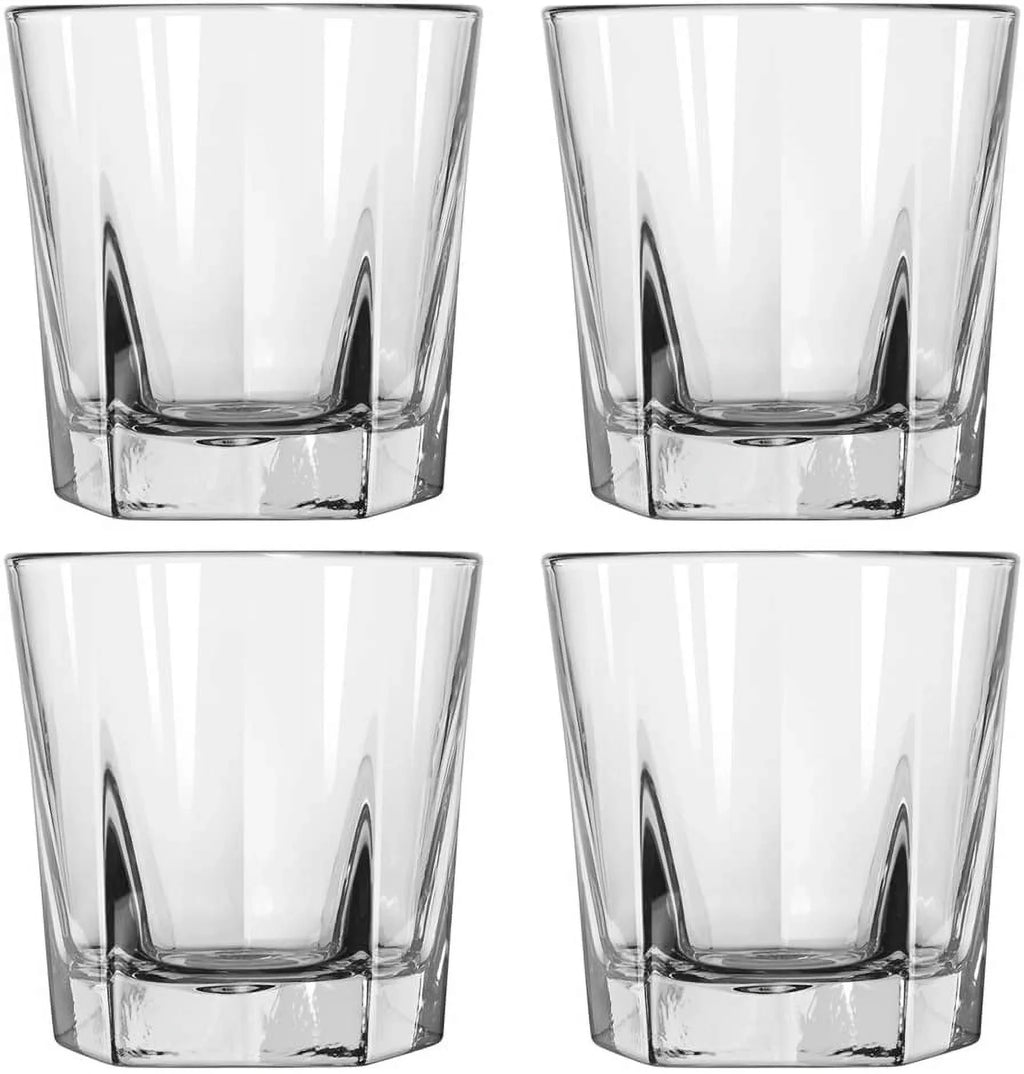 Double Old Fashioned Rocks Whiskey Scotch Glasses 12 Oz -Set of 4-heavy Base Elegant Barware Pub