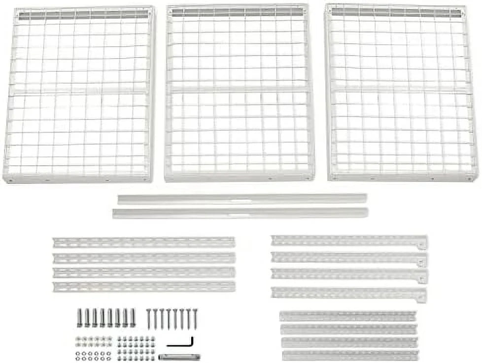 3X6 Overhead Garage Storage Rack Adjustable Ceiling Garage Organization Shelf Ceiling Mounted Storage Racks White