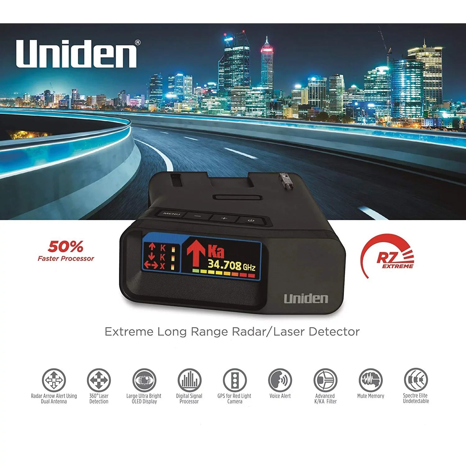 Uniden R7 Extreme Long-range Laser/Radar Detector With GPS And Threat Direction