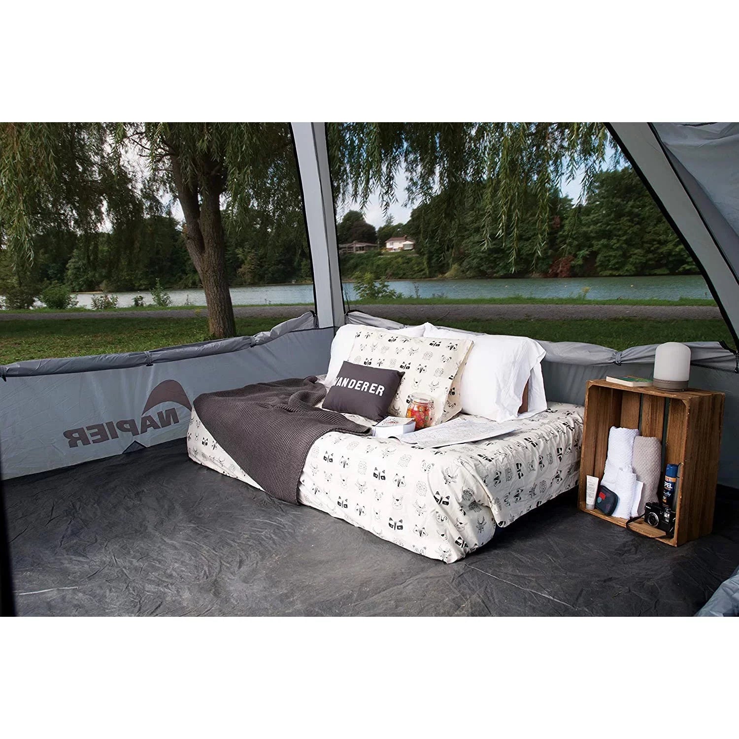 Napier Backroadz 10' x 10' Universal SUV/Van Cargo 5 Person Camping Tent, Gray