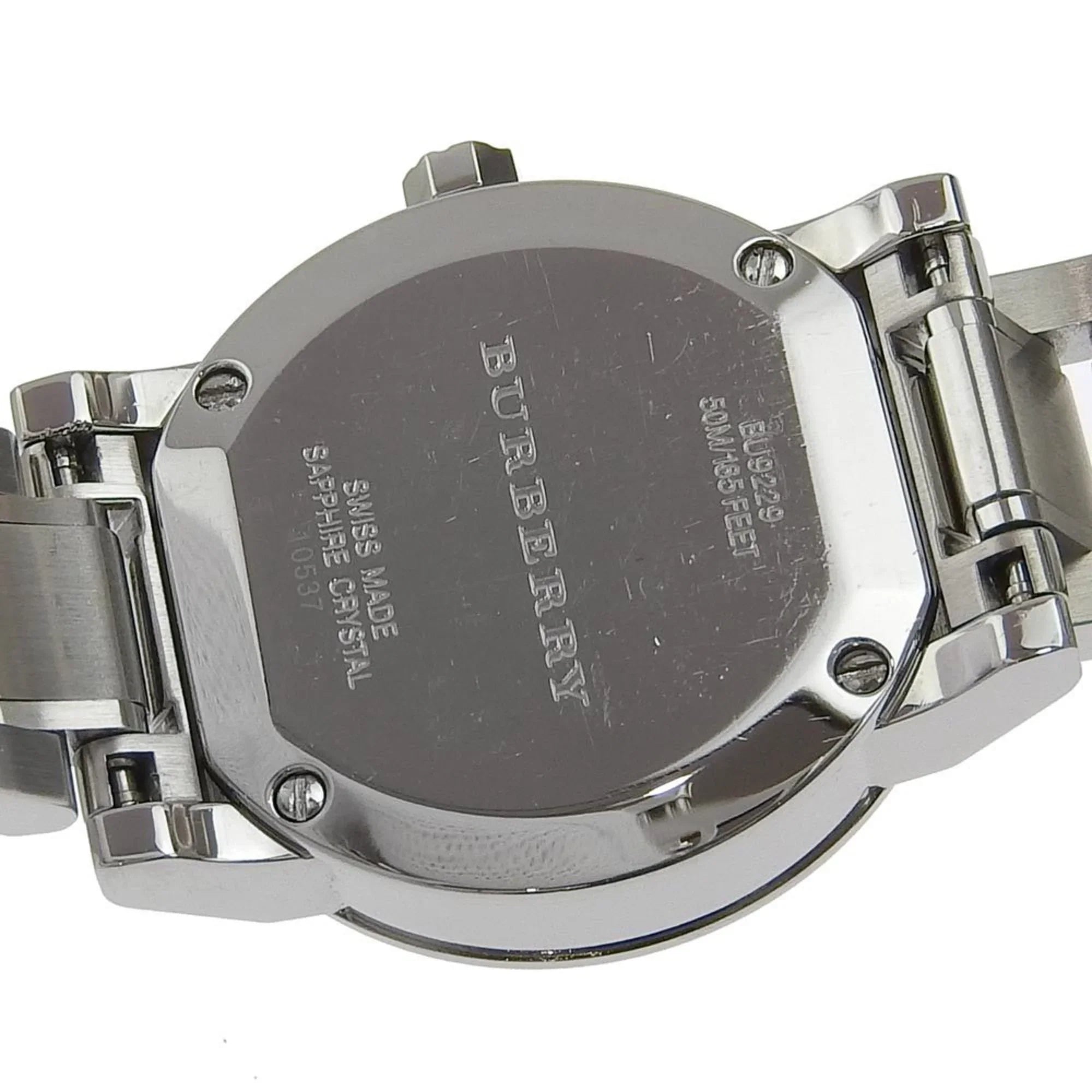 Pre-Owned Burberry Watch BU9229 Stainless Steel Silver Quartz Analog Display Ladies Dial (Good)