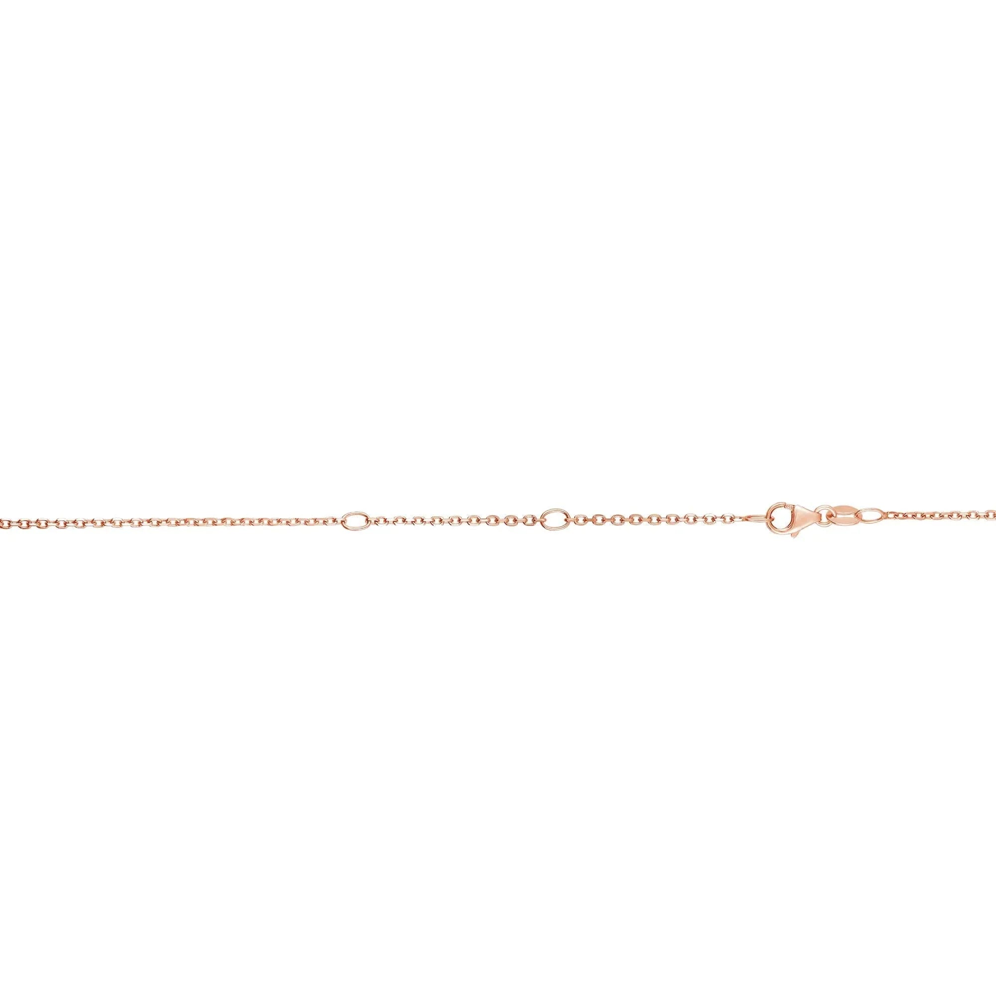 14k Rose Gold 0.6mm Extendable Cable Chain Necklace, Lobster Claw 16-18 Inches, 1.2gr.