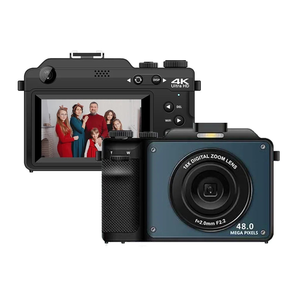 Spirastell Digital Camera,Battery Camera Mount 48MP Dual Lenses Portable Camera 4K Auto Mount 1/4in 48MP 4K Video Camera Dual Lenses 18X  Dete Lanya QISUO camera 3.0-inch Festival