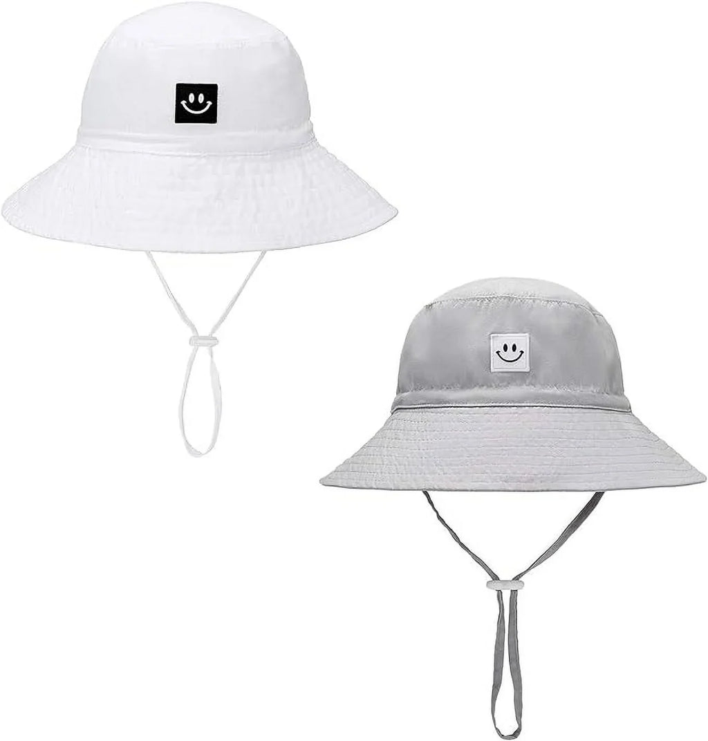 Baby Sun Hat Smile Face Toddler UPF 50+ Sun Protective Bucket hat Nice Beach hat for Baby Girl boy Adjustable Cap
