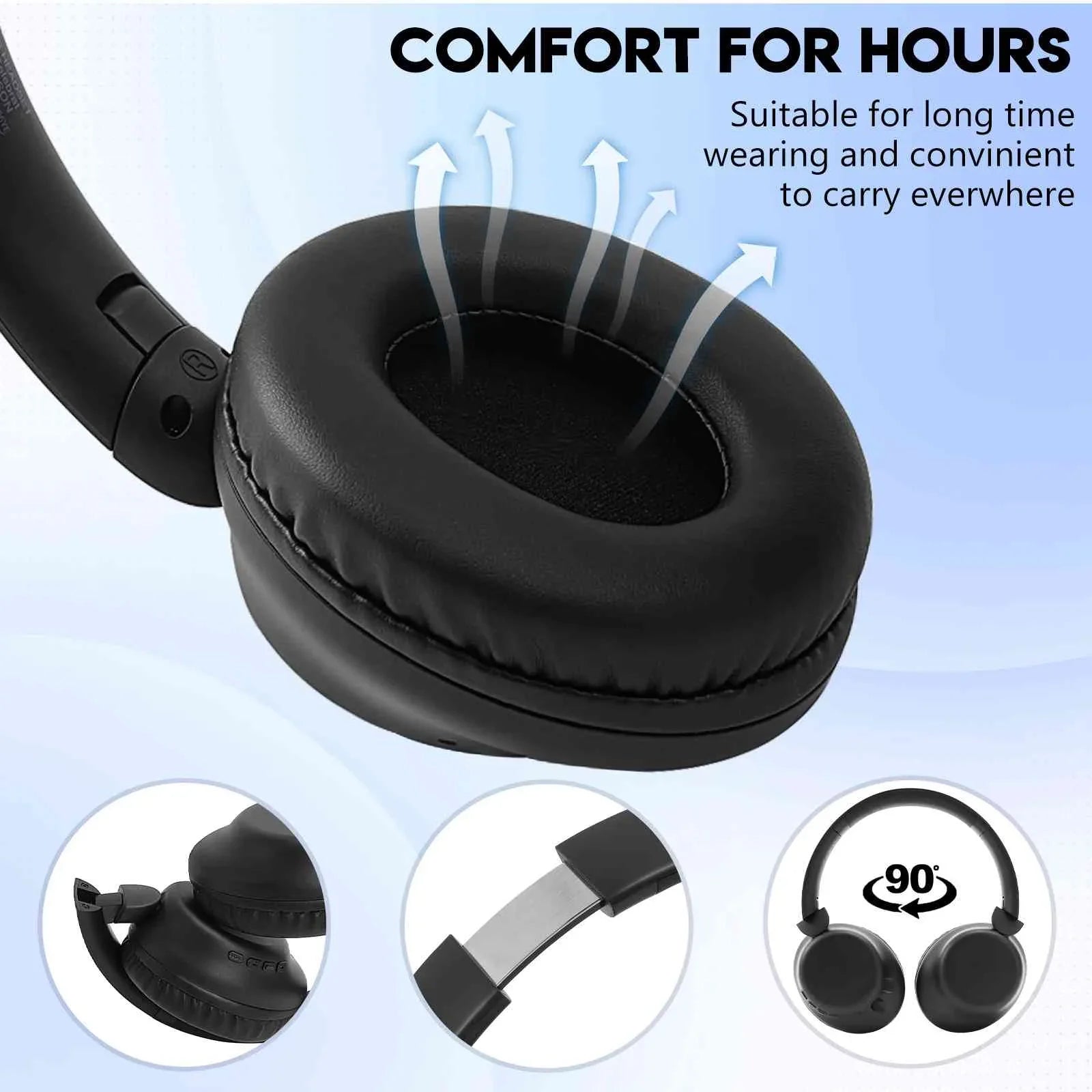 UrbanX UX35 Wireless Bluetooth Stereo Earphones with High Resolution Audio, Deep Bass, Superior Comfort Over The Ear Headphones with Mic for HTC Desire 12+ Phone Call Support