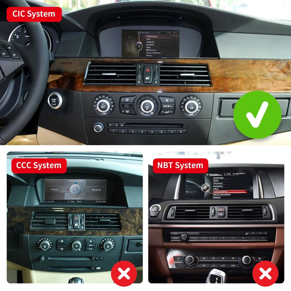 Road Top Android 13 Car Radio 8.8 Inch Touchdisplay for 2010-2013 BMW 3/5 Series E60/E61/E90/E91/E92 with CIC, Multimedia Car Radio Supports  Carplay, Android Auto, Mirrorlink, 8G + 256G