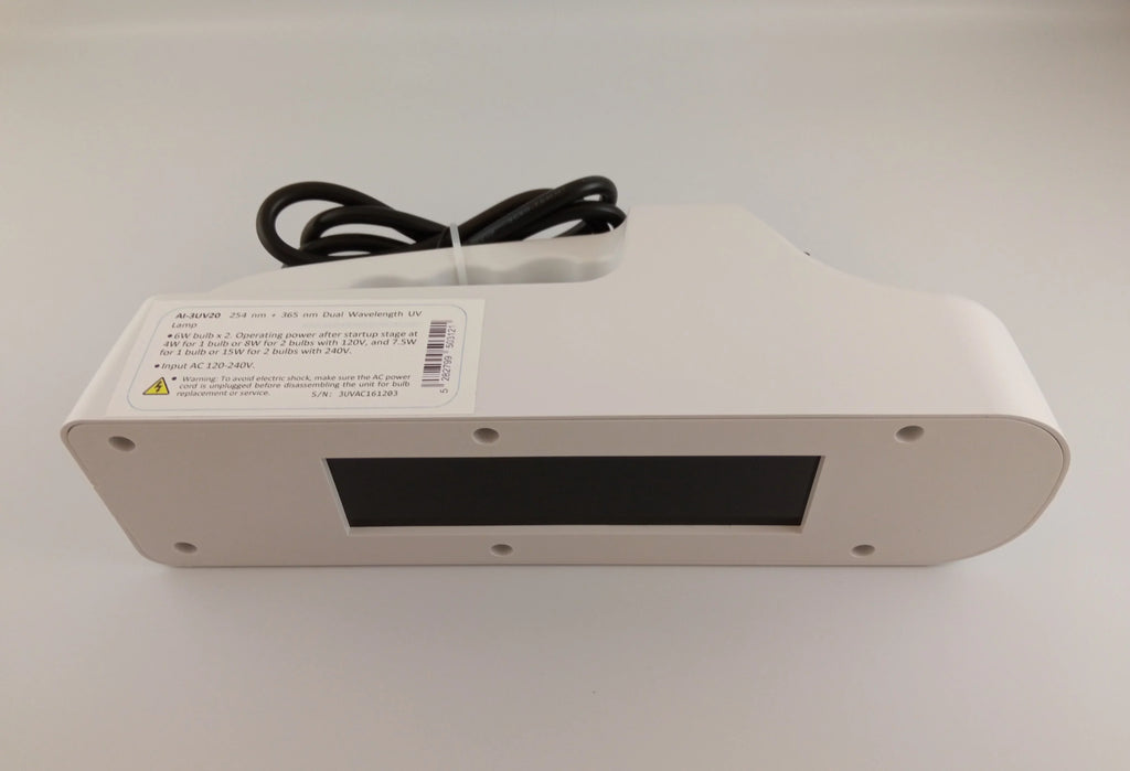 UV Lamp for Lab and Mineral Rocks w/ vis. Light Filter 6W x2 254nm + 365nm UVC + UVA 120-240V AC Powered AAdvance Instruments AI-3UV20