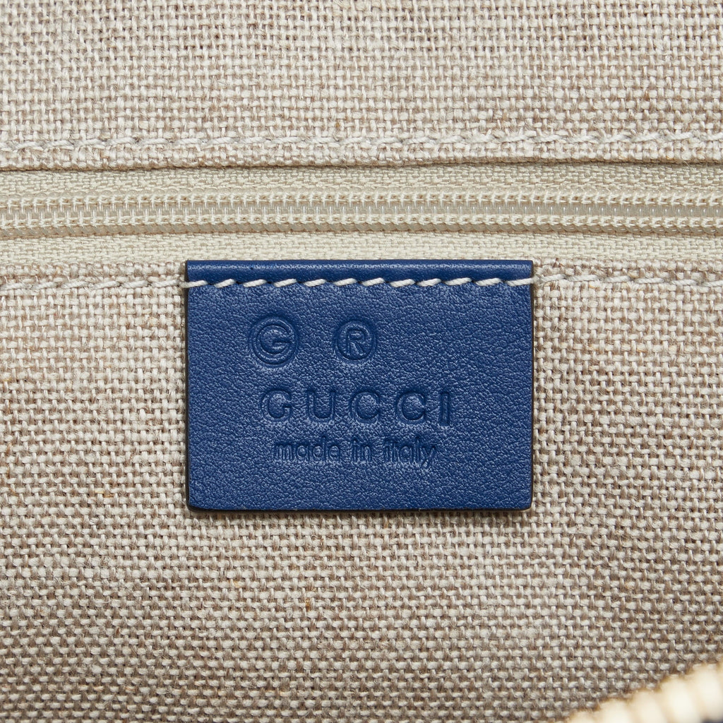 Pre-Owned Authenticated Gucci Medium Microguccissima Dome Satchel Calf Leather Blue Unisex (Good)