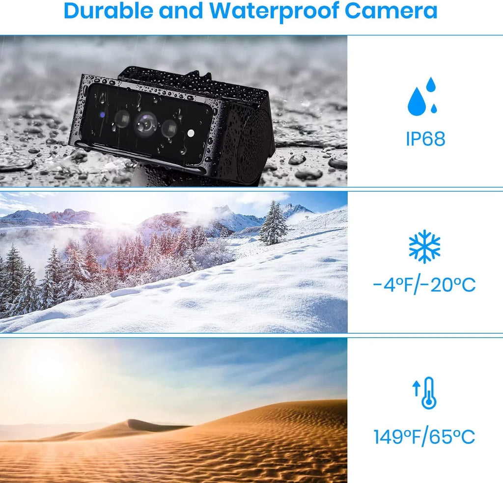 AUTO-VOX 1080P RV Backup Camera Wireless for Solar4 Only,No Wires InstalLatitudeion Rear View Camara , IR Night Vision Back up Camera for Car/Truck