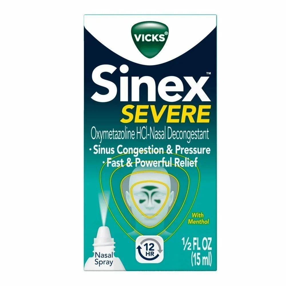 Vicks Sinex Severe Nasal Spray With Menthol 0.50 Oz, 4-Pack