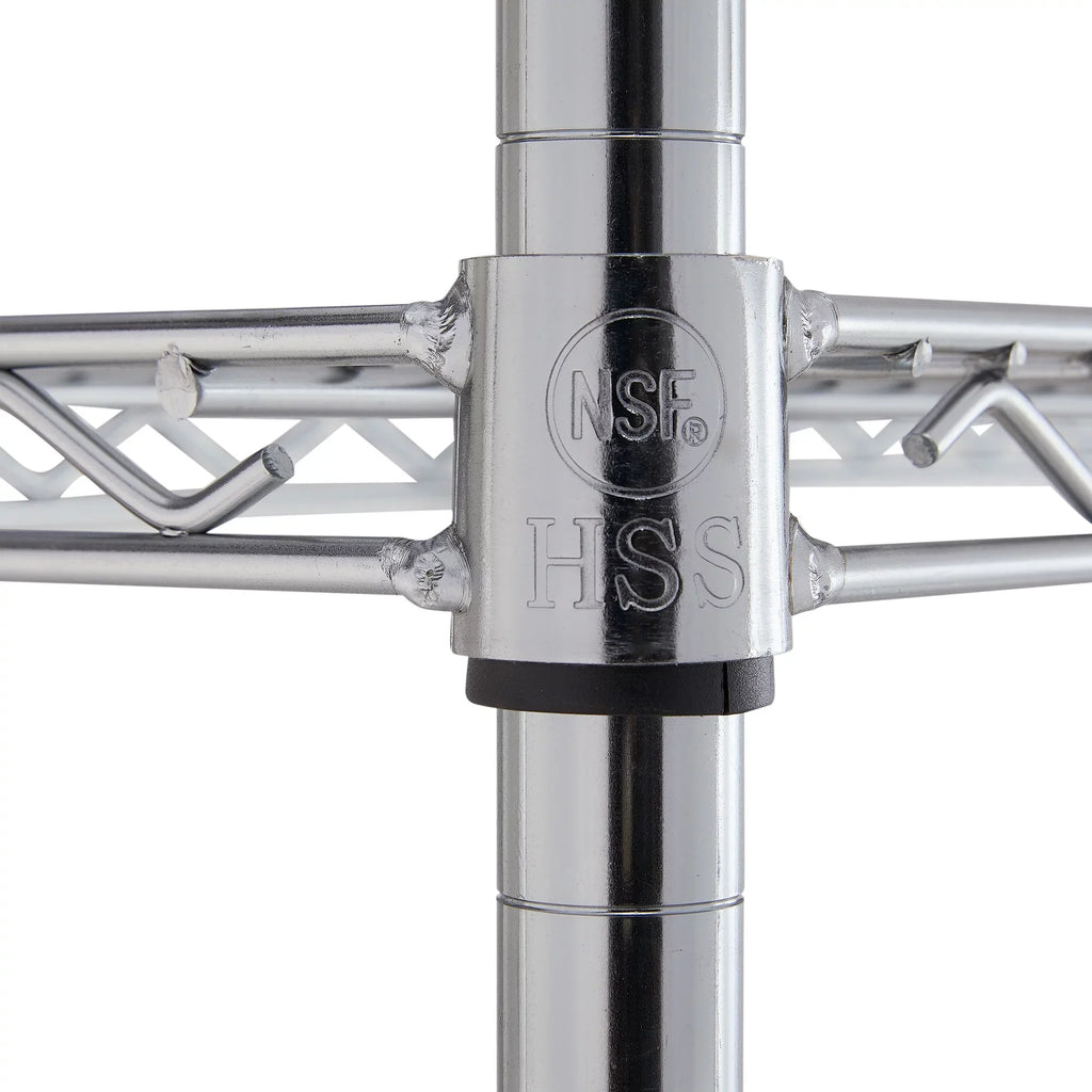 Hyper Tough Steel 4-Tier Storage Shelf Unit 72"H x 60"W x 24"D, 4000lb Total Capacity, Chrome