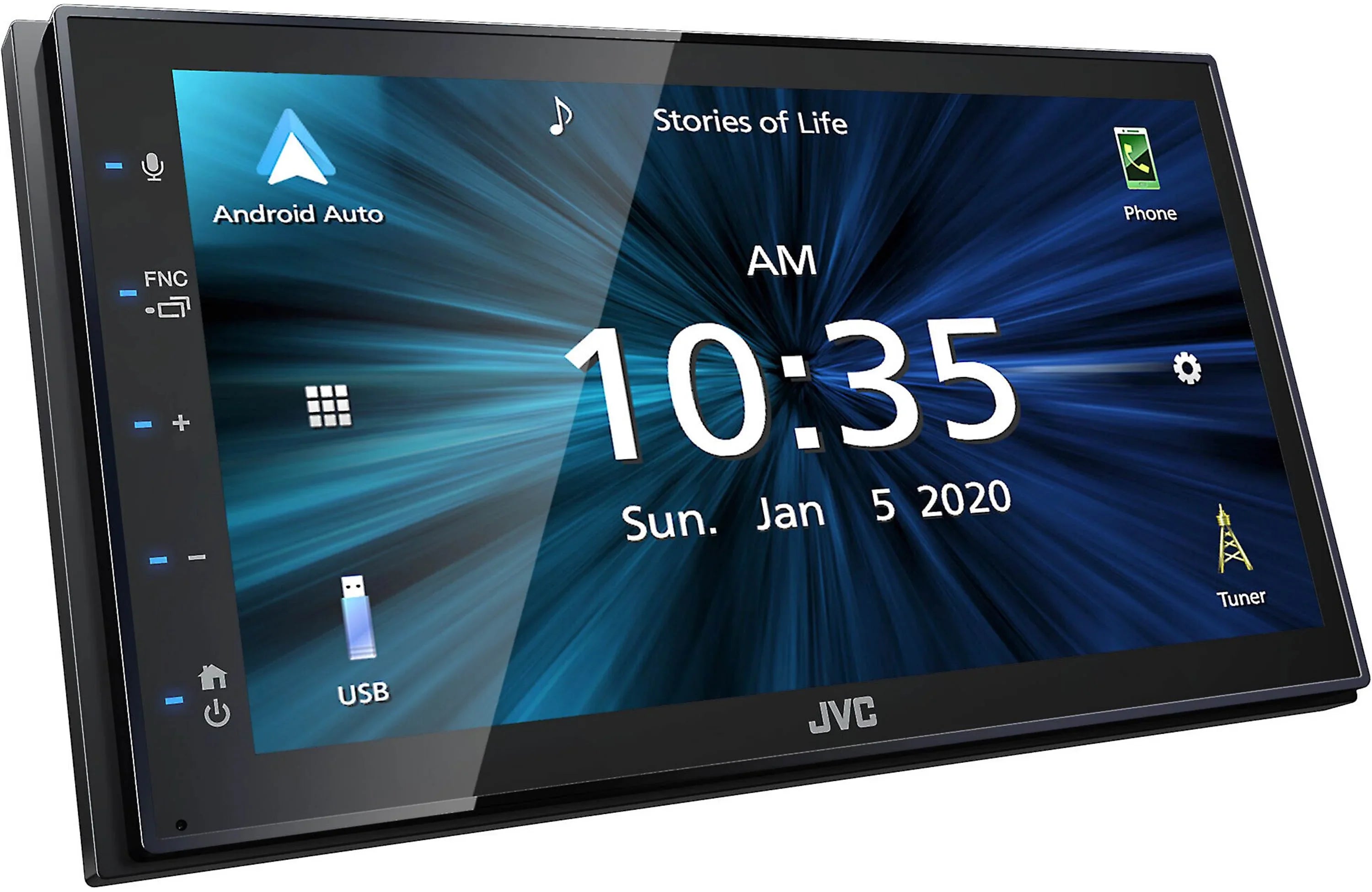 JVC KW-M56BT Digital Multimedia Receiver w/ fixed 6.75" Touchdisplay Monitor+Absolute CAM870 Rearview Camera & Magnet Phone Holder