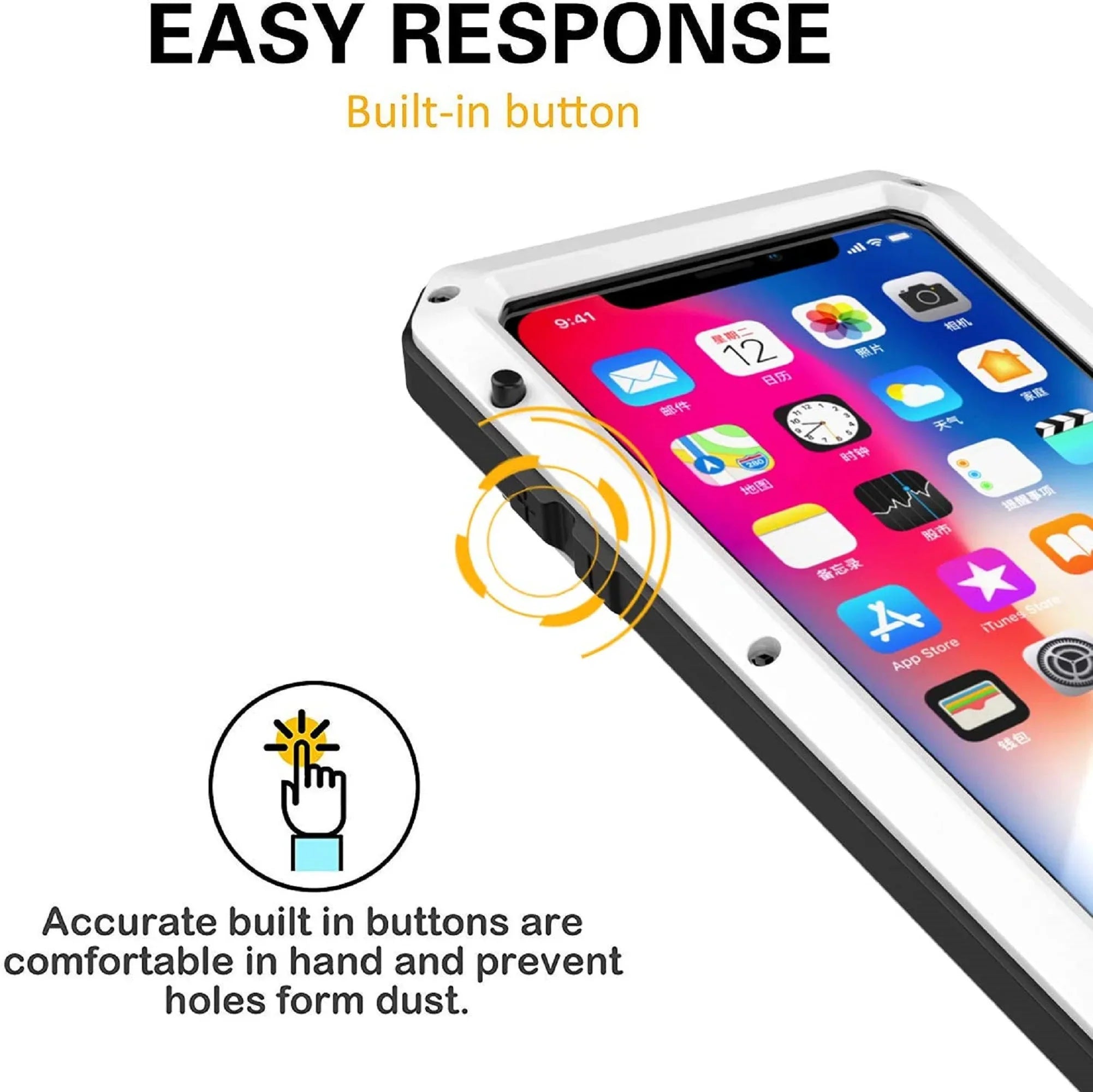 Gorilla Glass Aluminum Metal iPhone 8 Plus Case (Silver) Heavy Duty Military Grade Shockproof and Scratch Resistant Protection, Rugged Outdoor Travel