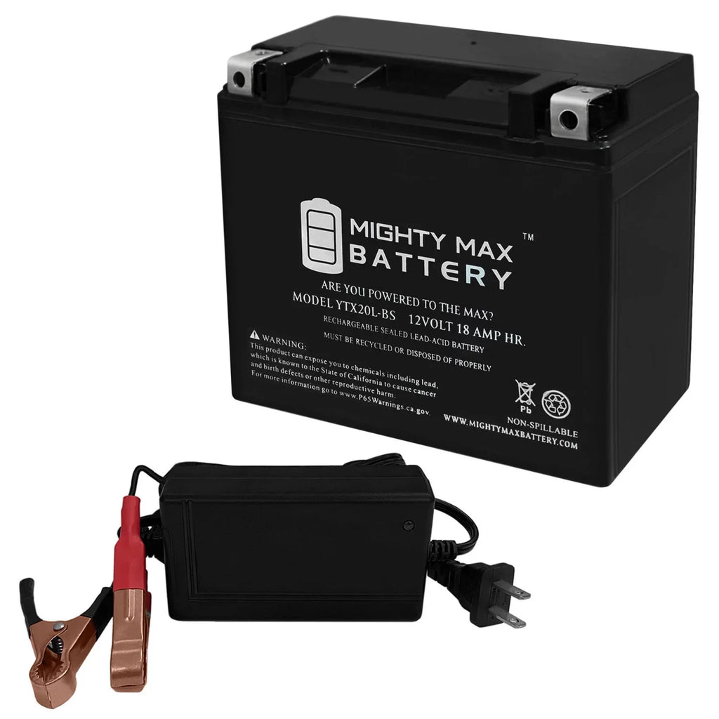 YTX20L-BS Replacement Battery for Can-Am Sea-Doo 410301203 + 12V 4Amp Charger