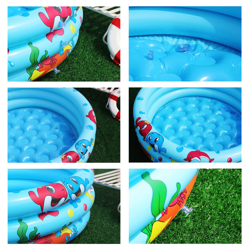 59" InfLatitudeable Baby Swimming Pool,Round Portable Child Little Pump Pool,Kiddie Paddling Pool Indoor&Outdoor Toddler Water Game Play Center for Kids/Girl/Boy,Summer Saving