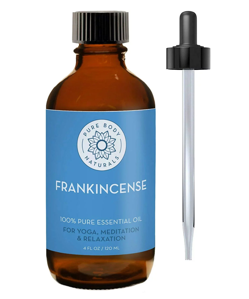Frankincense Essential Oil for Diffuser and Skin, Stress Relief, Meditation and Yoga, by Pure Body Naturals, 4 Ounce