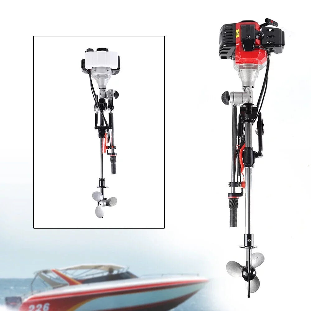 2.3 2Stroke Outboard Motor Kayak Boat Engine Long Shaft W/Air Cooling System