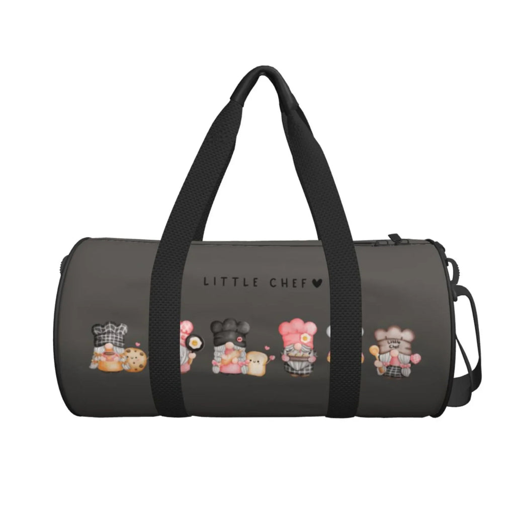 Coaee Baker Gnome Large Capacity Travel Luggage Bag Cylinder Gym Bag Waterproof Sports Bag with Pocket and Compartment