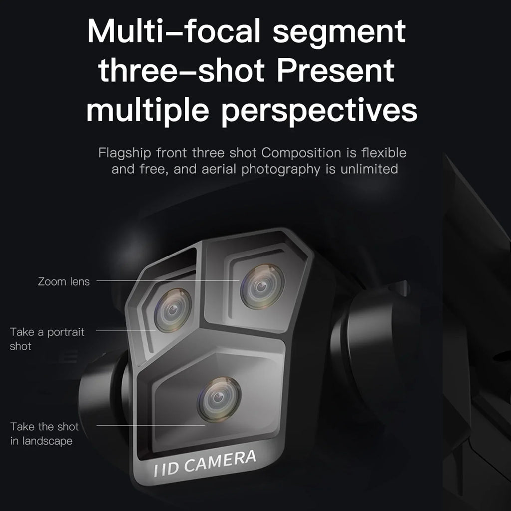 Dcenta Remote Control  with Camera 4K 3 Front Camera 2 Bottom Camera Obstacle Avoidance 5GWiFi FPV Storage Bag Package Trajectory Flight Gesture Photography Follow Flight