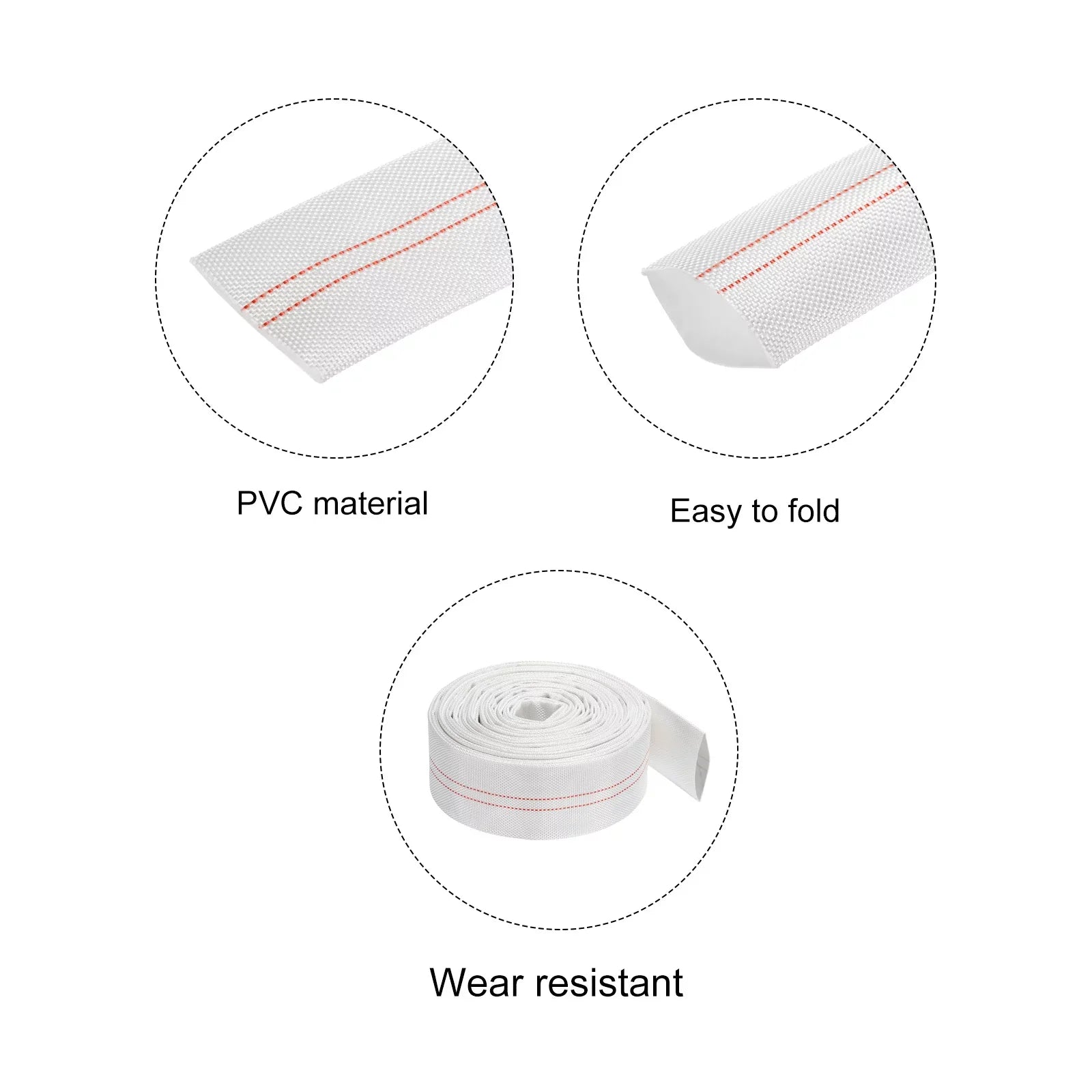 Lightweight Backwash Hose Lay FLatitude Reinforced Discharge PVC Hose 40mm ID 33ft for Swimming Pool