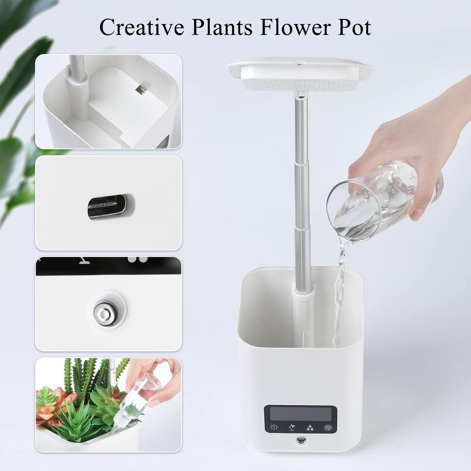 Aibecy Smart Planter for Indoor Plants Indoor Garden Grow with Table Desk Lamp Humidifier Automatic Hydroponics Kit Planters for Herb Small Plants