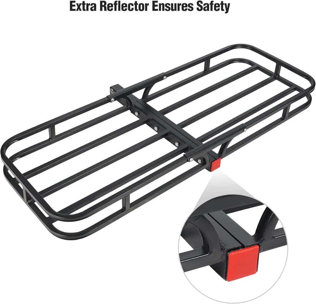 REDCAMP Folding Hitch Cargo Carrier Basket 500 lbs, 53" x 19.3" x 4" Trailer Hitch Luggage Rack for SUV, Truck, Cars, Small