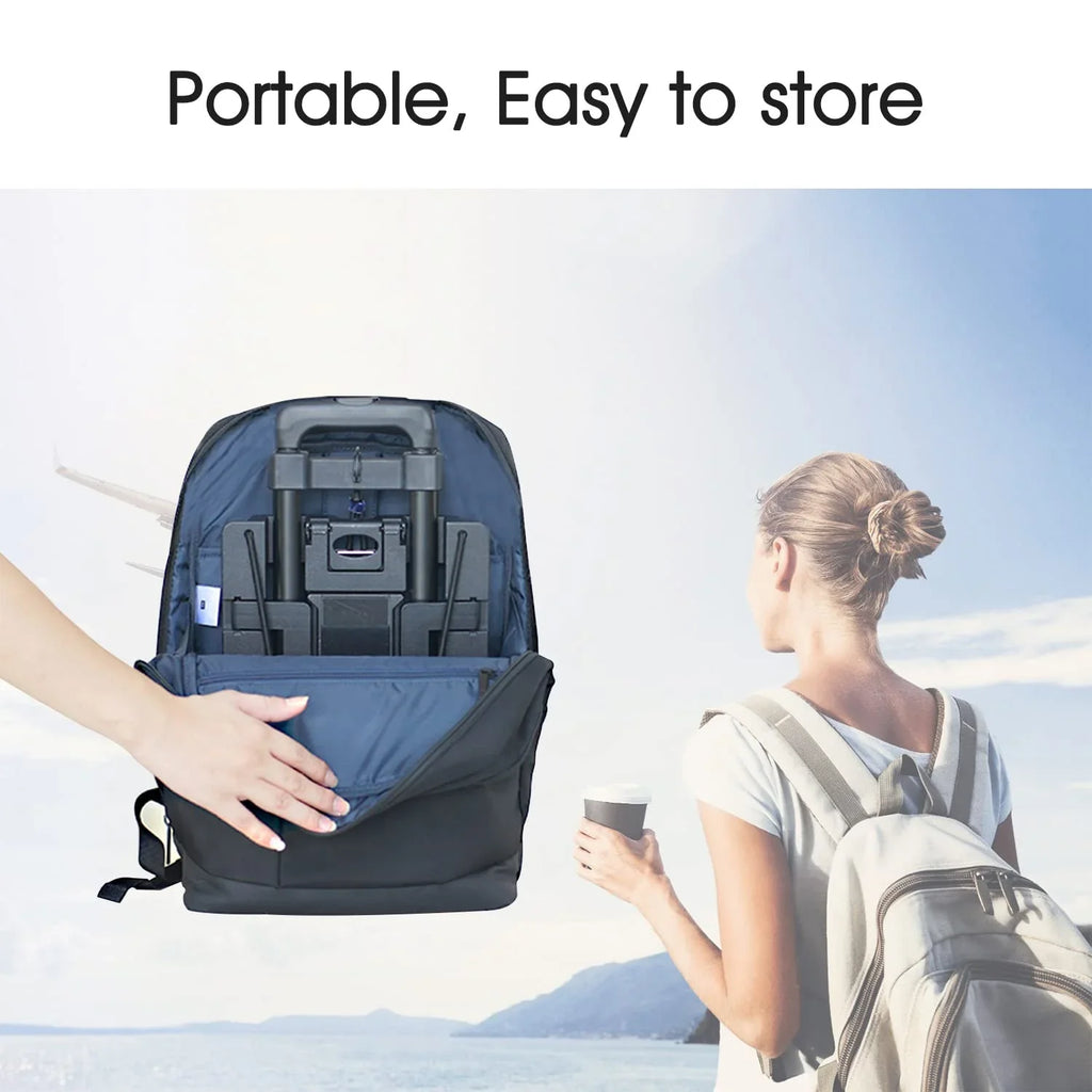 Car Seat Travel Cart for Airport-Carseat Roller for Traveling,Extendable Base PLatitudee,Foldable, storable,and stowable Under Your Airplane seat or Over Head Compartment.