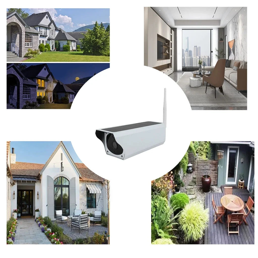 2.0 MP1080P Outdoor Wireless Solar Battery Powe Bullet Security IP Camera with IP67 Waterproof, Advanced Day and Night Vision, PIR Motion Detection