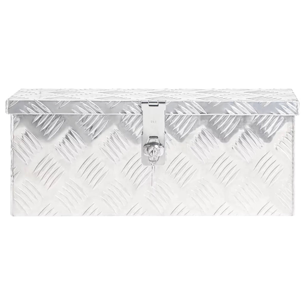 Anself Aluminum Tool Box Truck Toolbox Lockable Underbody Organizer Storage Case Trailer Box Silver for Vehicle, Garage, Camping Trip 19.7 x 8.1 x 5.9 Inches (L x W x H)