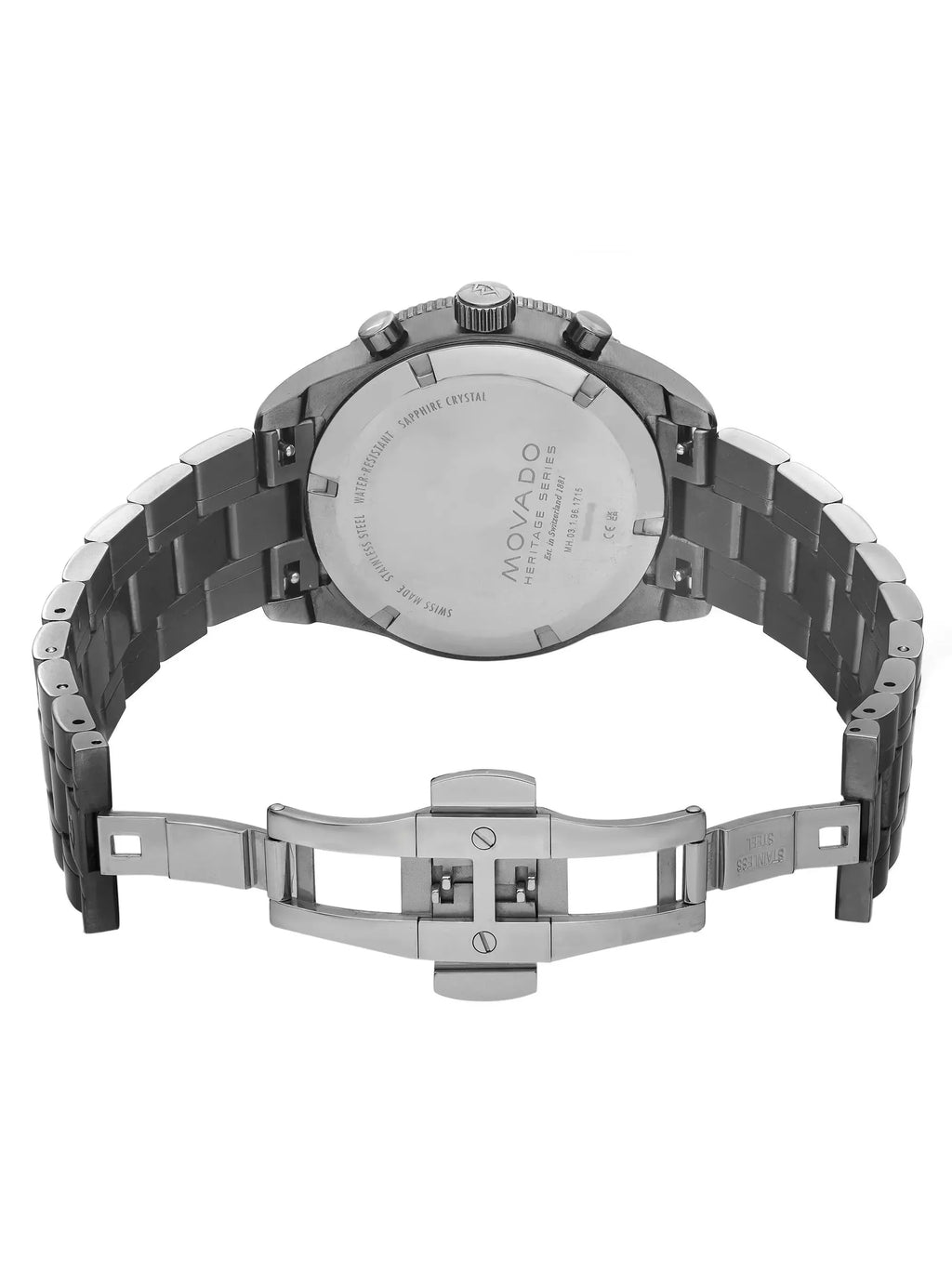 Pre-owned Movado Heritage 42mm Chronograph Steel Quartz Men Watch 3650102 (Good)