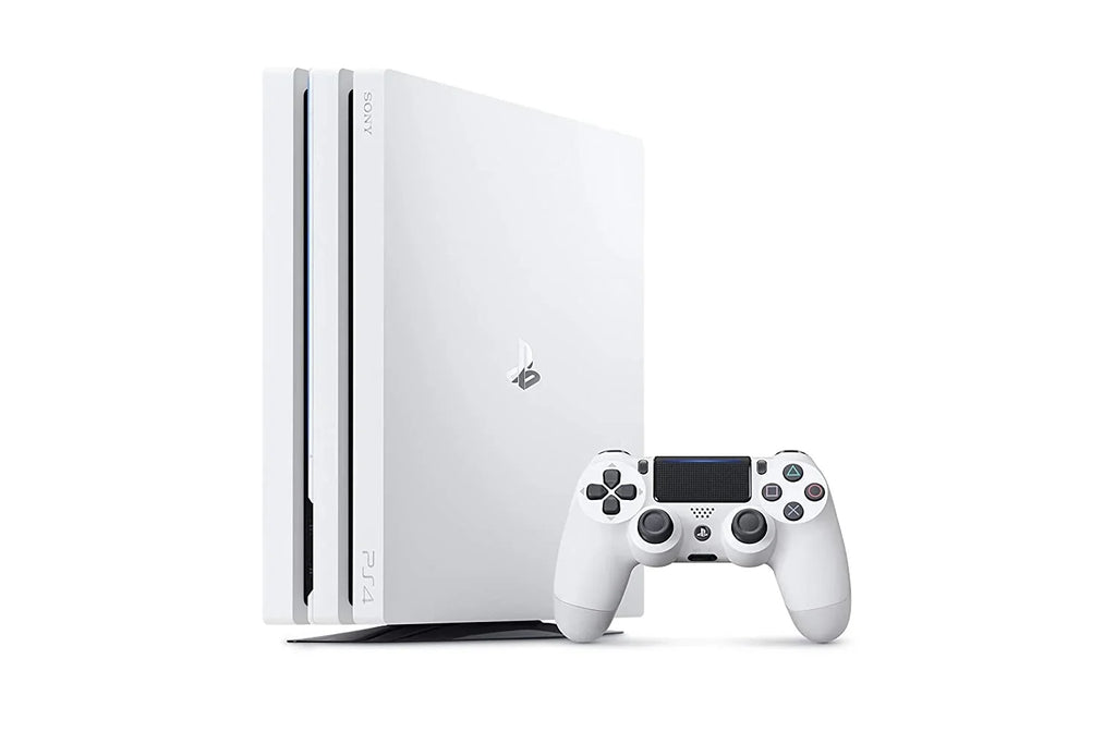 PlayStation 4 Pro 1TB Only White Gaming Console with Gaming Head Set BOLT AXTION Bundle Like New