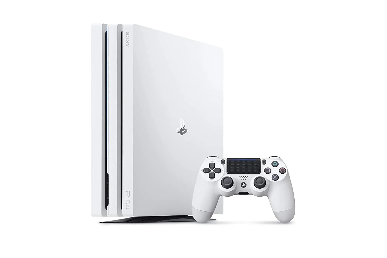 PlayStation 4 Pro 1TB Only White Gaming Console with Gaming Head Set BOLT AXTION Bundle Like New