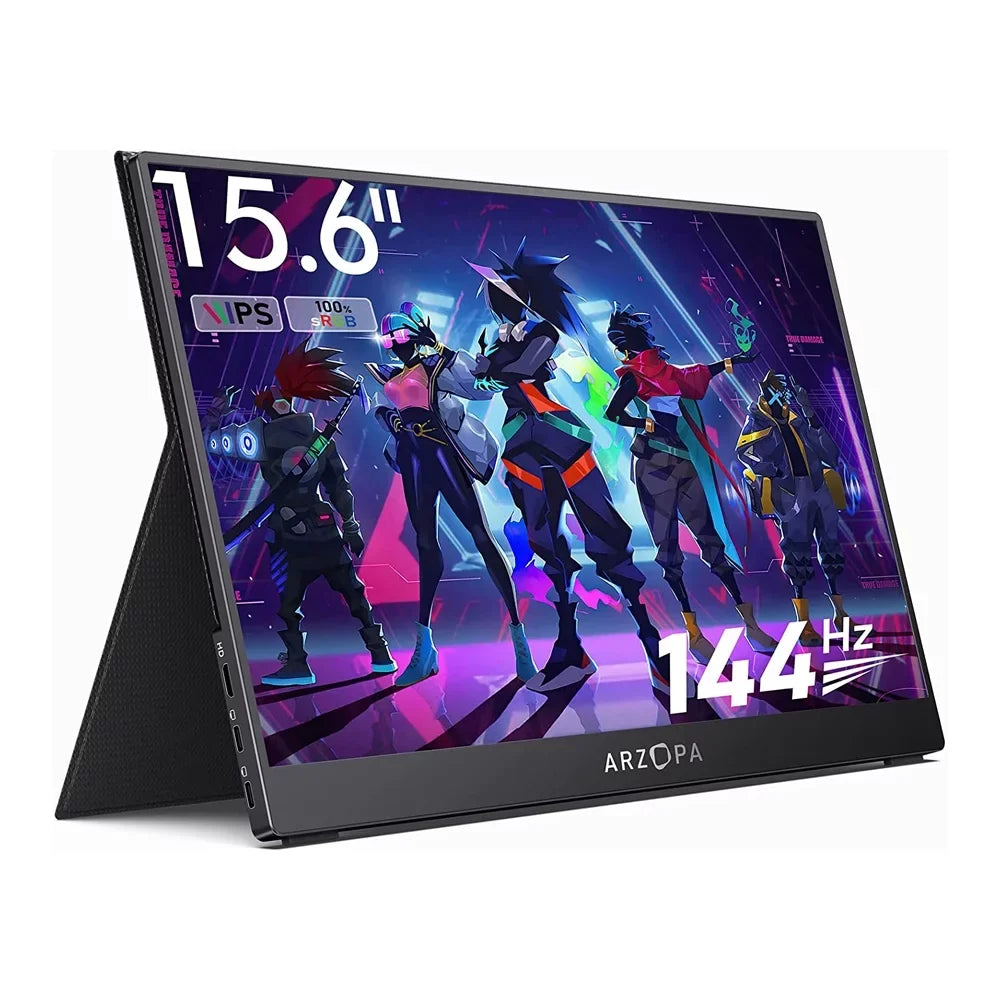 Arzopa 15.6'' 144Hz Portable Gaming Monitor, 1080P FHD USBC HDMI, External Second Screen for Laptop, PS5