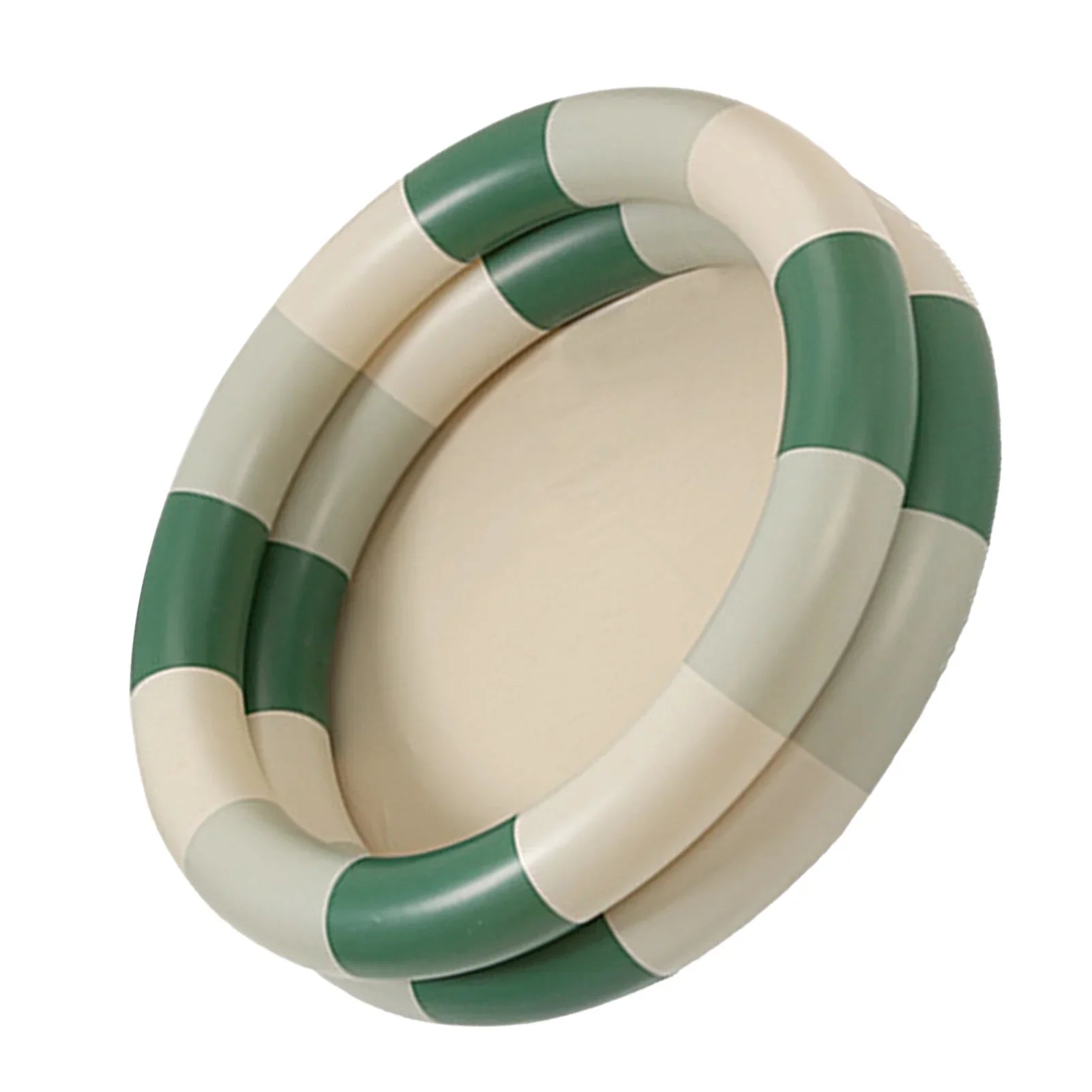 Buumin InfLatitudeable Pool Baby Retro Blow Up Swimming Pool Family Cute Style Thickened Water Pool Green Stripe