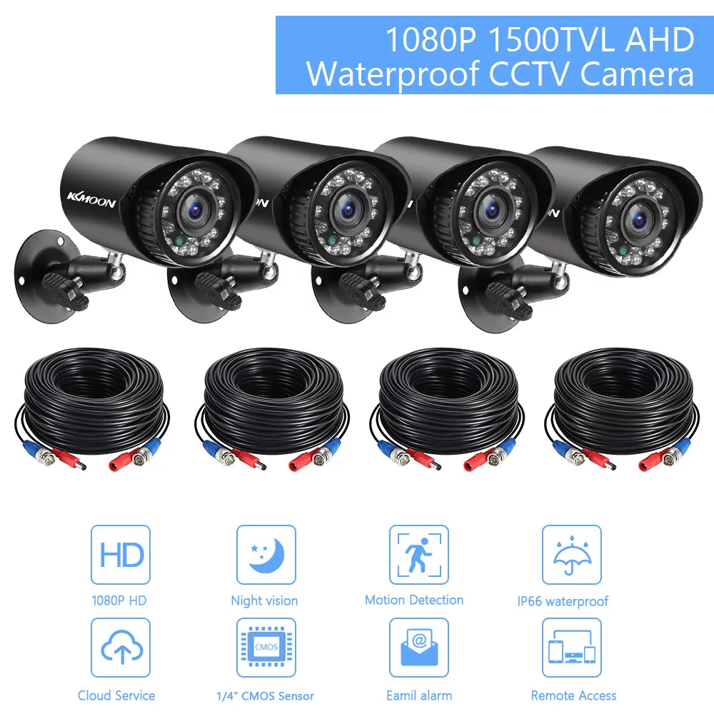 2.0MP 1080P F Security Analog Camera with 4pcs 1080P, Infrared Night Vision, Motion Detection, Outdoor Waterproof CCTV Surveillance Camera NTSC System