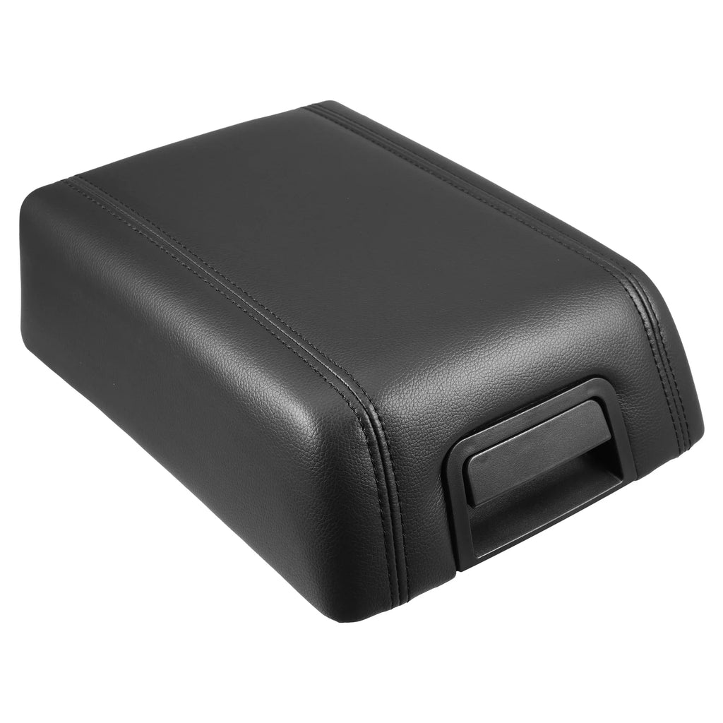Car Center Console Lid Armrest Seat Box Cover Protector for Ford F-150 2004-2008 Faux Leather Black