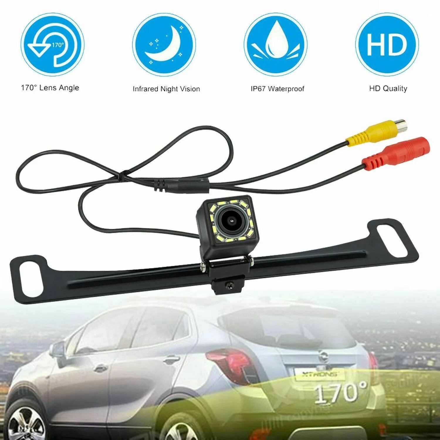 Backup Camera Car Rear View Wireless HD Parking System Night Vision + 5" Monitor