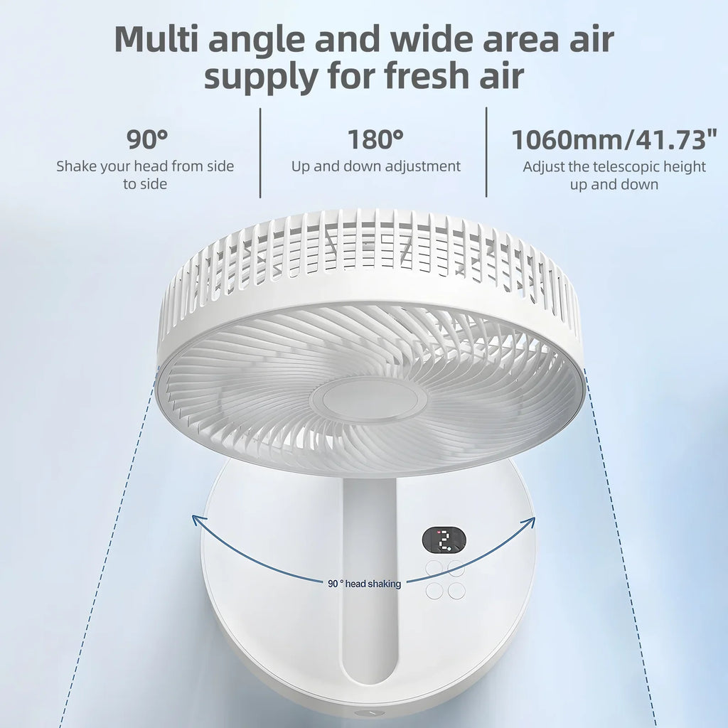Dazzduo Collapsible Fan,Adjustable 8 Speeds With Remote 10800mah Battery Adjustable 8 Fan Bedroom Office Fan With Remote 10800mah Battery Adjustable Timer Portable Pedestal 8 Speeds Quiet
