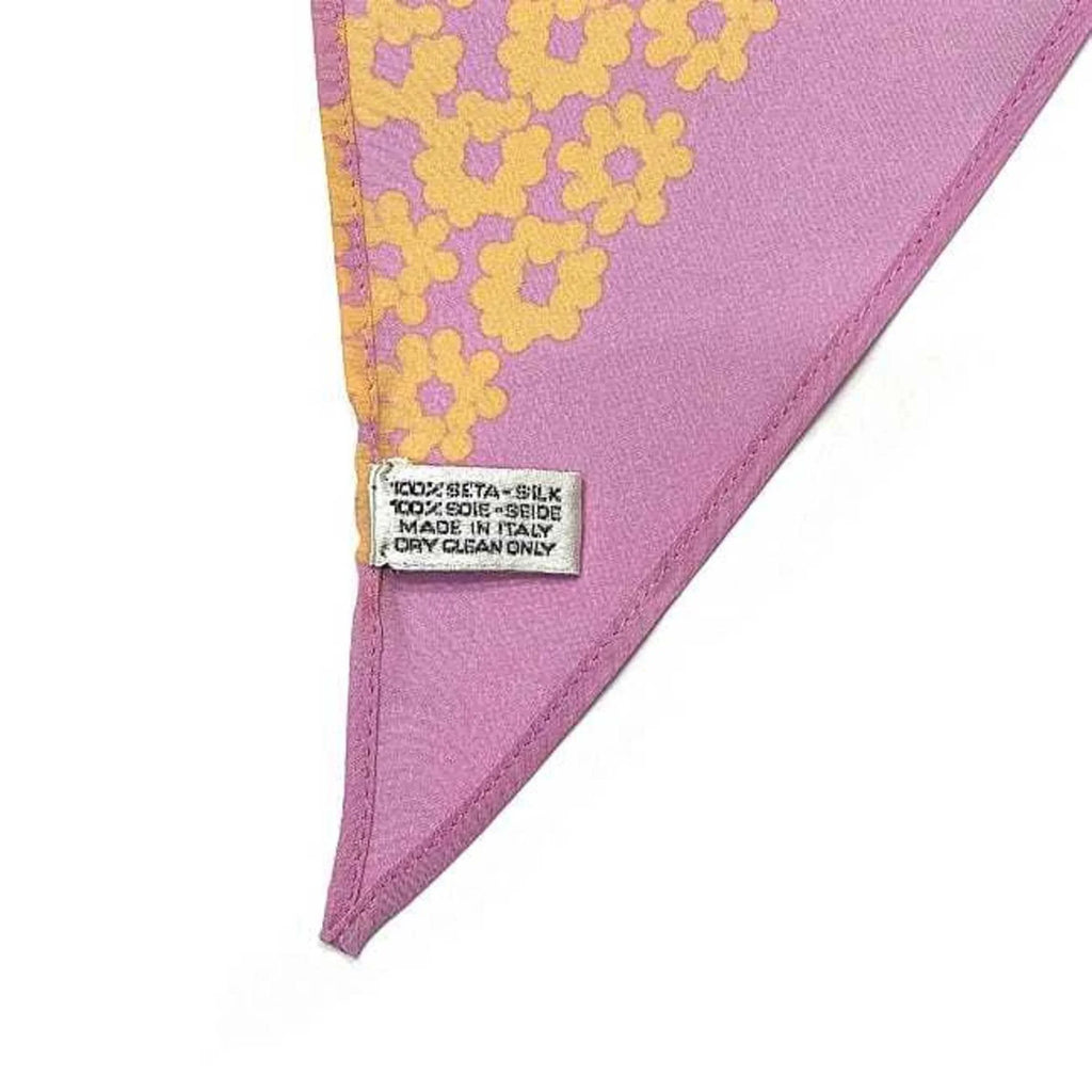 Pre-Owned Chanel scarf muffler pink yellow flower silk 100% CHANEL here mark see-through ladies (Good)