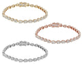 Tear Shaped Baguette Cluster 2.70 CT Diamond Tennis Link Bracelet Gold    4MM    7.75"