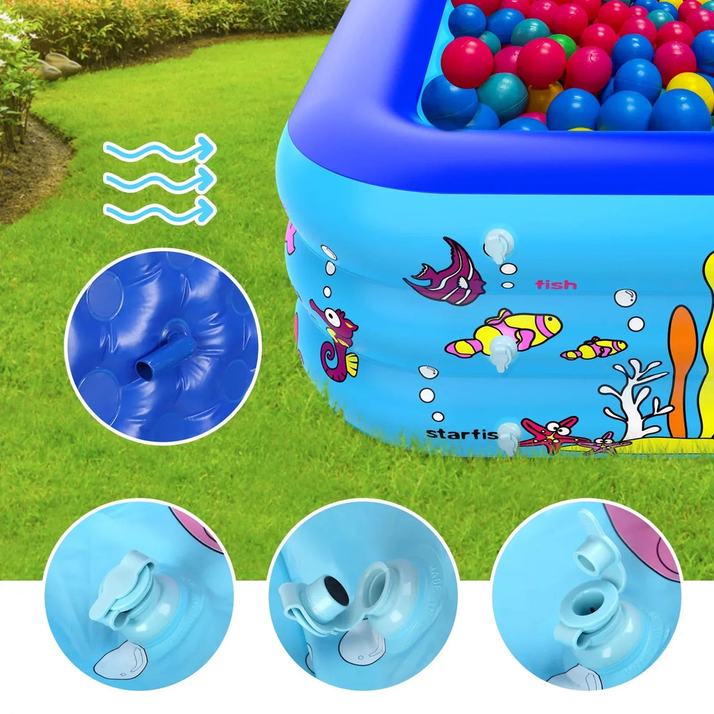 InfLatitudeable Pool 83 * 57 * 26 inch, 3-Story Large Children's Family Lounge Swimming Pool