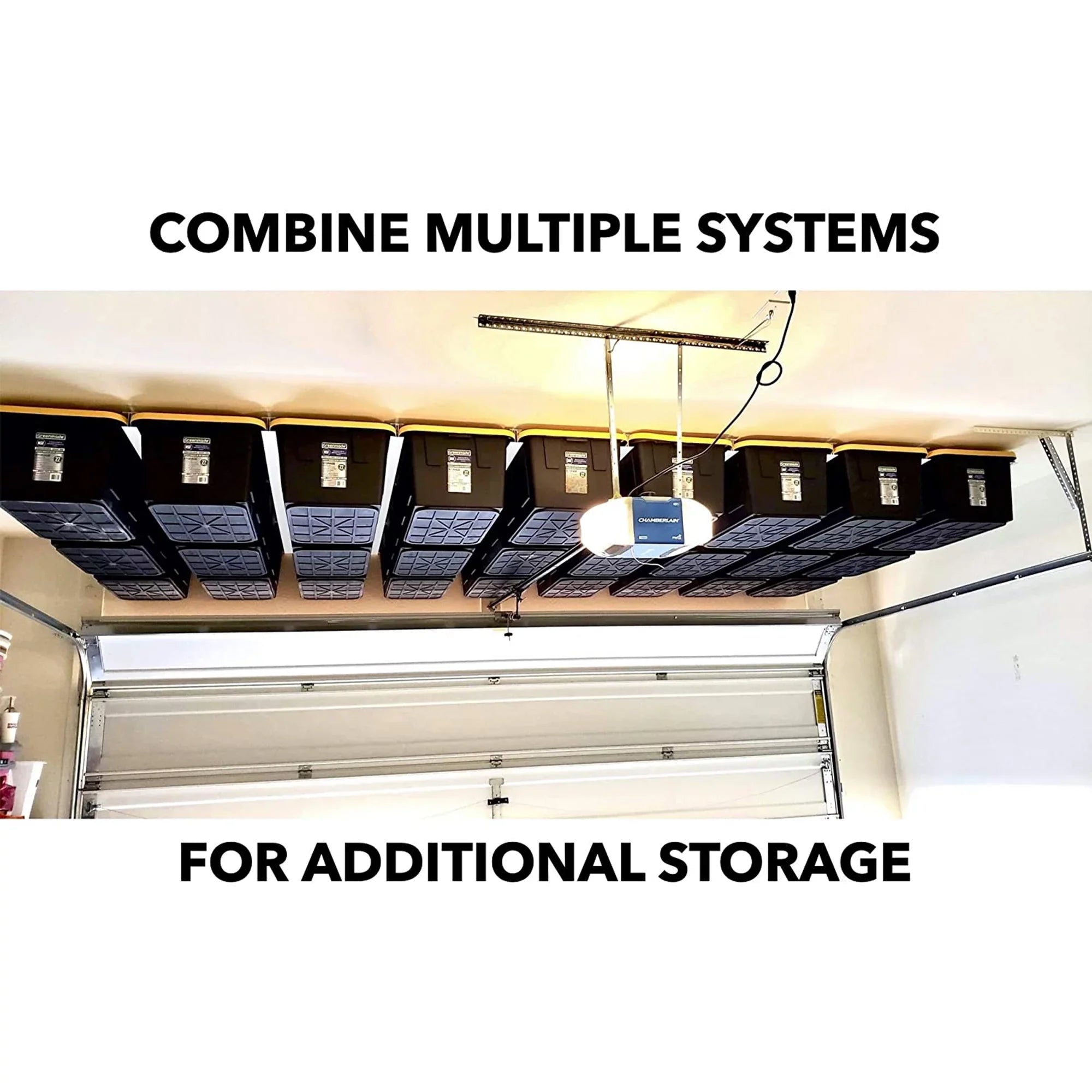E-Z Storage Overhead Garage Ceiling Steel Storage Rack for Tote Containers