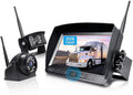 ZEROXCLUB Wireless Backup Camera with 7-inch DVR Dual/Quad Split Touch Monitor, IP69 Waterproof HD 1080P Wireless 2 Rear View Side View Camera System for RV Trailer Truck 5th Wheel,BW702
