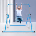 ZhdnBhnos Adjustable Kids Gymnastics Horizontal Bar Folding Junior Training Bar For Home Gym Max Load 100kg/220.5lbs Blue