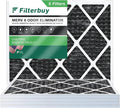 Filterbuy 15x20x1 MERV 8 Odor Eliminator Pleated HVAC AC Furnace Air Filters with Activated Carbon (5-Pack)