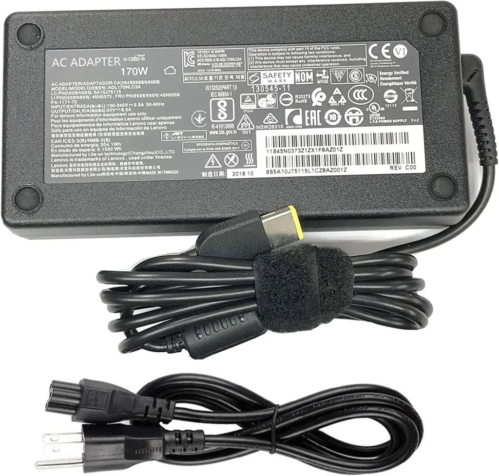 170W AC Adapter Laptop Charger for  ThinkPad x1 P50 P51 P52 P53 P70 P71 P73 W540 W541 T540P P15 P17 P15v P15 g