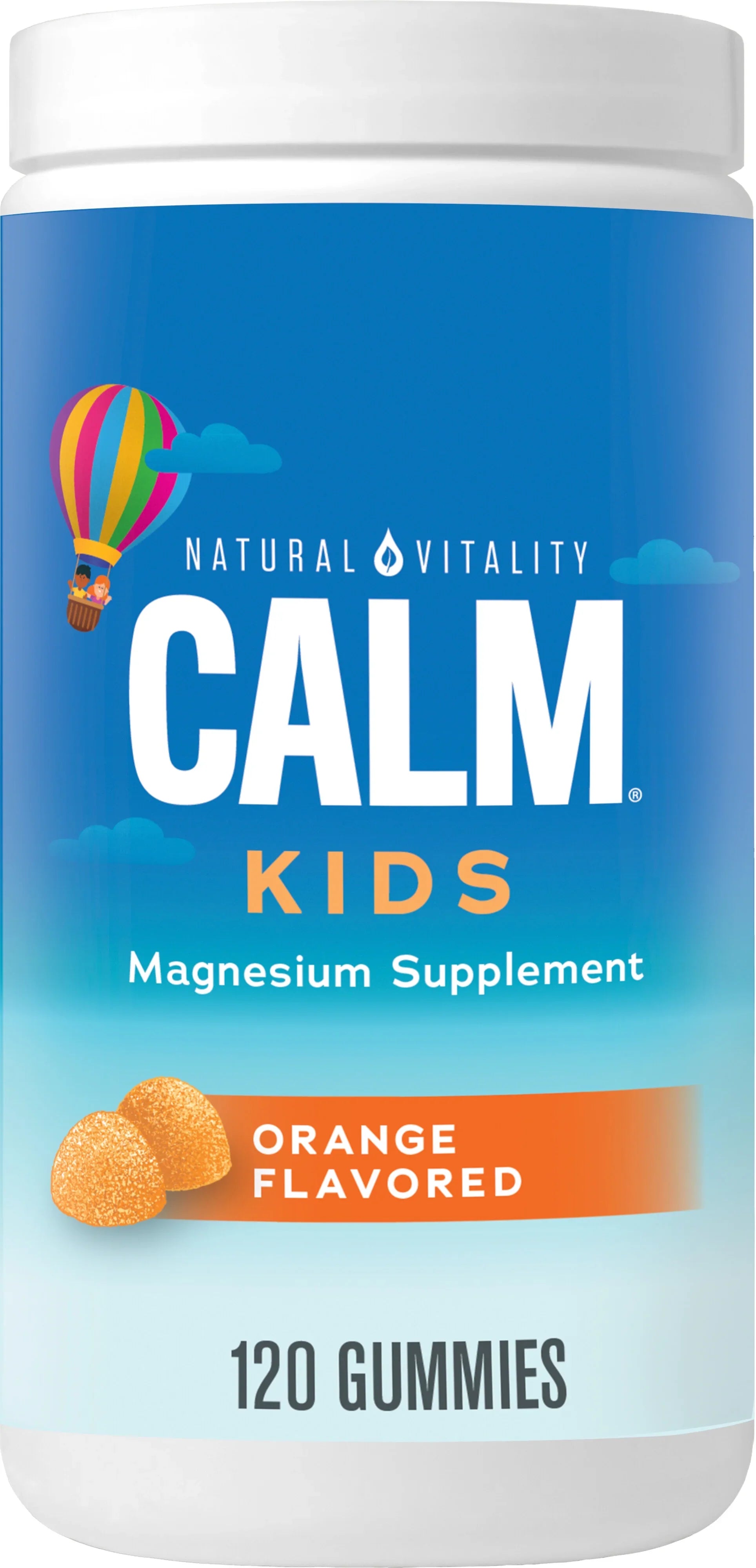 Natural Vitality Calm Kids Magnesium Supplement Gummies, Sweet Citrus, 83 mg, 120 Count