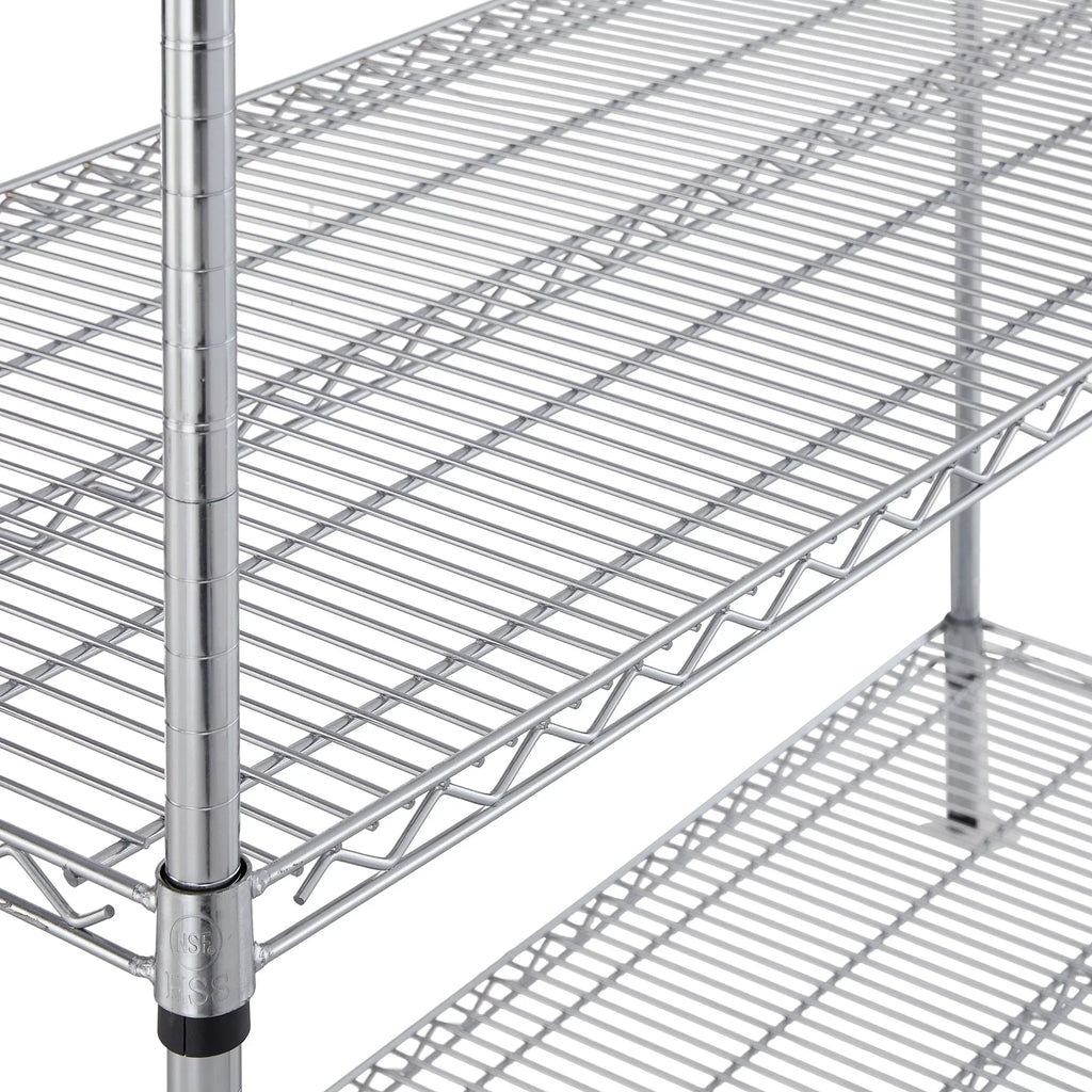 Hyper Tough Steel 4-Tier Storage Shelf Unit 72"H x 60"W x 24"D, 4000lb Total Capacity, Chrome
